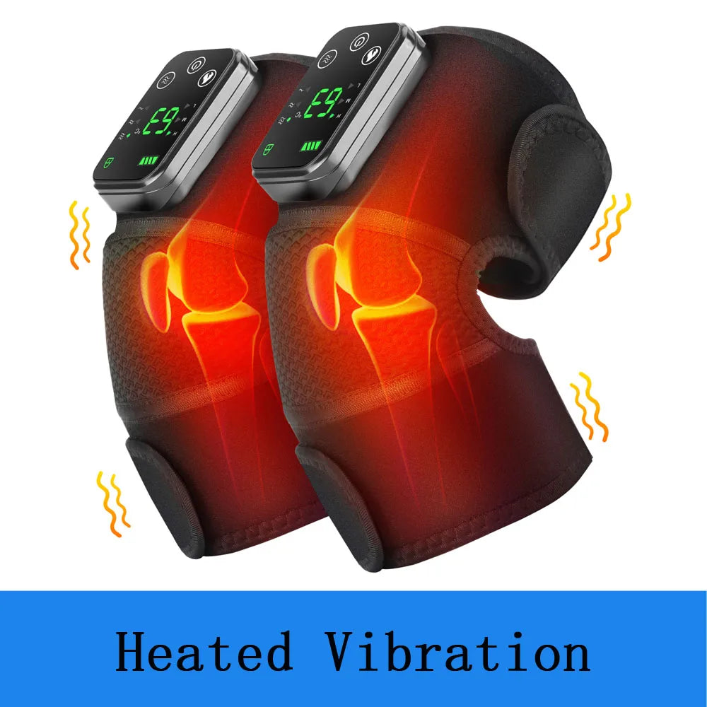 Thermal Knee Massager 3 in 1 Shoulder Knee Elbow Heating Massage Support Brace Rechargeable Vibration Pad Arthritis Muscle Relax