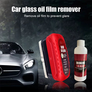 120ml Car Glass Cleaner with Sponge Brush – Effectively removes oil film, dirt, and stains from windshields and glass surfaces for crystal-clear visibility.