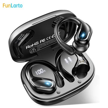 "Bluetooth 5.3 Headphones Waterproof Wireless Earbuds with Noise Cancellation and LED Display"