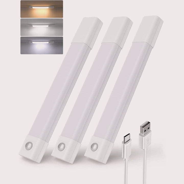 LED Motion Sensor 3 Color Light Under Cabinet & Closet Light | Kitchen Night Light 54 LED