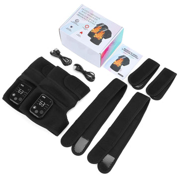 Thermal Knee Massager 3 in 1 Shoulder Knee Elbow Heating Massage Support Brace Rechargeable Vibration Pad Arthritis Muscle Relax