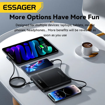 100W Power Bank 20000Mah Capacity PD Fast Charging Battery Charger Powerbank for Laptops Macbook Iphone Samsung Xiaomi