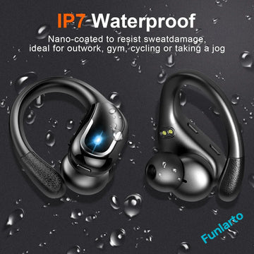 "Bluetooth 5.3 Headphones Waterproof Wireless Earbuds with Noise Cancellation and LED Display"
