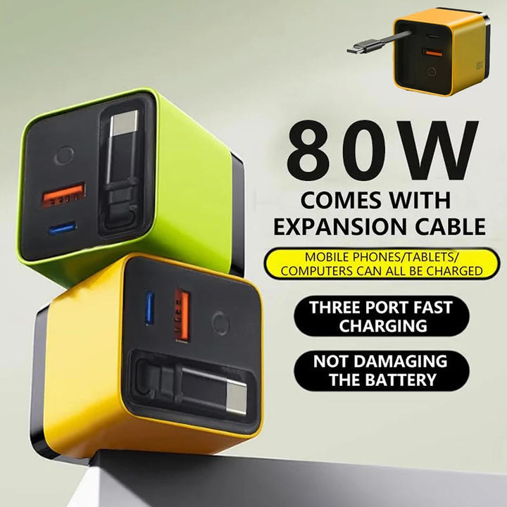 USB-C and USB-A fast charger

