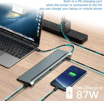 USB-C hub with VGA DisplayPort dual monitor support