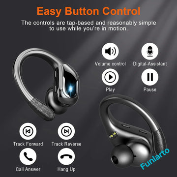 "Bluetooth 5.3 Headphones Waterproof Wireless Earbuds with Noise Cancellation and LED Display"